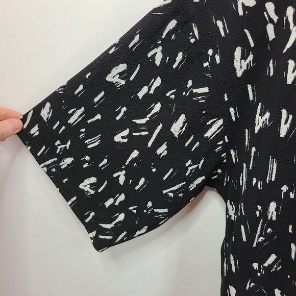 Asos Black & White Shift Dress Knee Length 12 - Picture 3 of 6